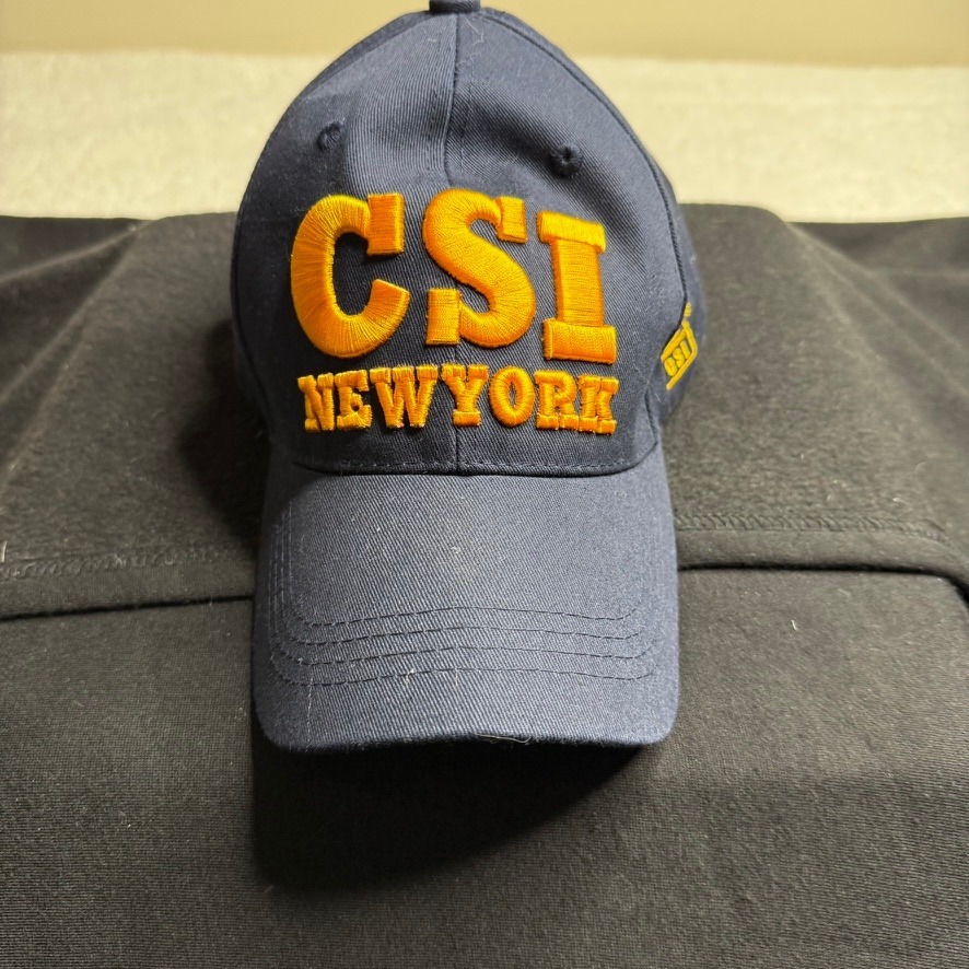 Csi New York Embroidered Baseball Cap Navy Blue Adjustable Strap